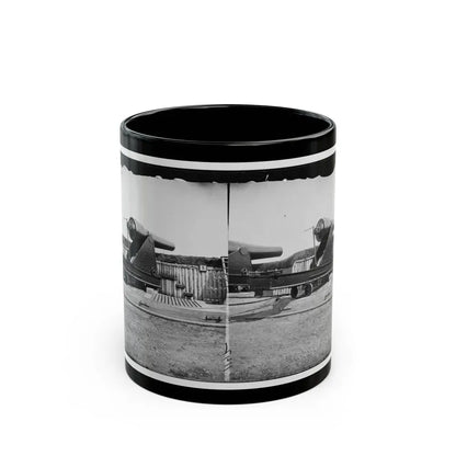 Alexandria, Virginia (Vicinity). 200 Pdr. Parrott Rifle Gun In Battery Rodgers (U.S. Civil War) Black Coffee Mug 11oz - Go Mug Yourself