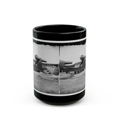 Alexandria, Virginia (Vicinity). 200 Pdr. Parrott Rifle Gun In Battery Rodgers (U.S. Civil War) Black Coffee Mug 15oz - Go Mug Yourself
