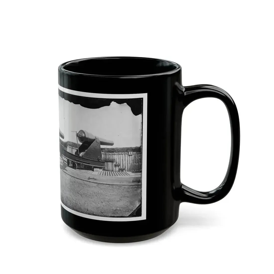 Alexandria, Virginia (Vicinity). 200 Pdr. Parrott Rifle Gun In Battery Rodgers (U.S. Civil War) Black Coffee Mug - Go Mug Yourself
