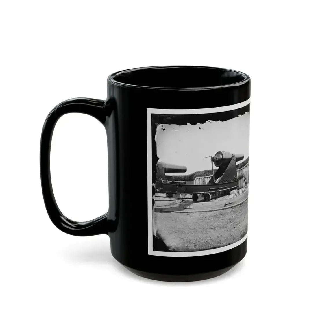 Alexandria, Virginia (Vicinity). 200 Pdr. Parrott Rifle Gun In Battery Rodgers (U.S. Civil War) Black Coffee Mug - Go Mug Yourself