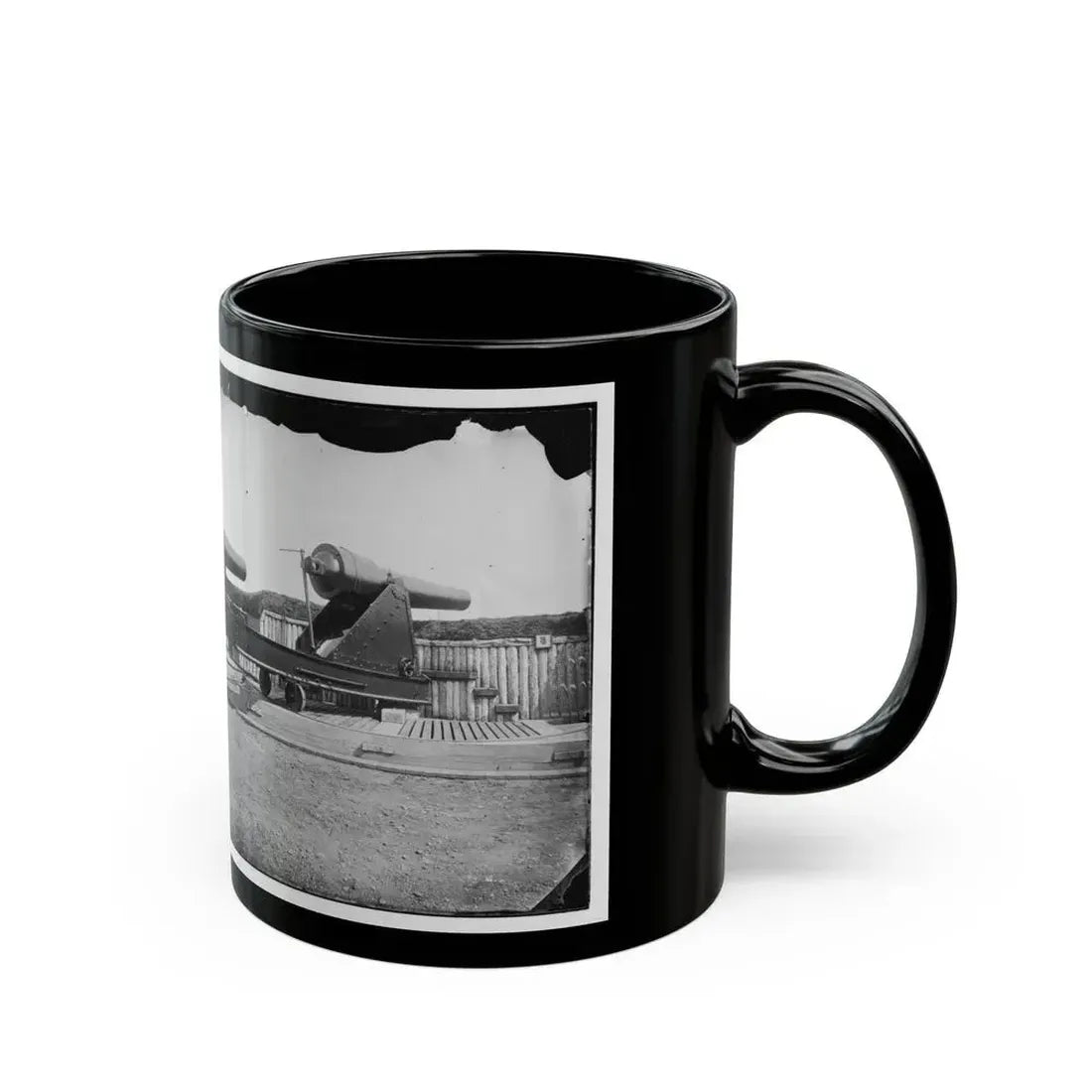 Alexandria, Virginia (Vicinity). 200 Pdr. Parrott Rifle Gun In Battery Rodgers (U.S. Civil War) Black Coffee Mug - Go Mug Yourself