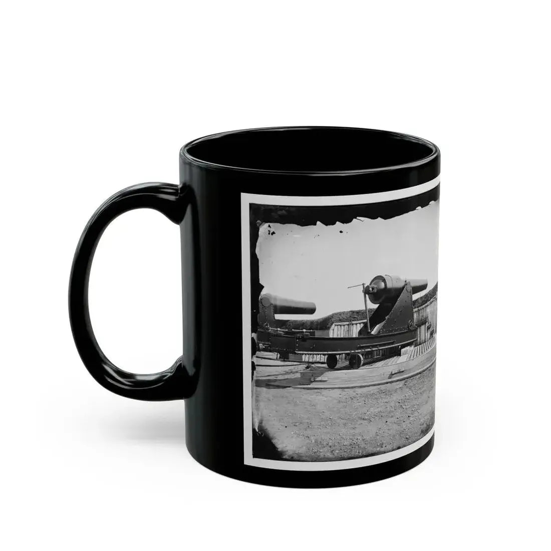 Alexandria, Virginia (Vicinity). 200 Pdr. Parrott Rifle Gun In Battery Rodgers (U.S. Civil War) Black Coffee Mug - Go Mug Yourself