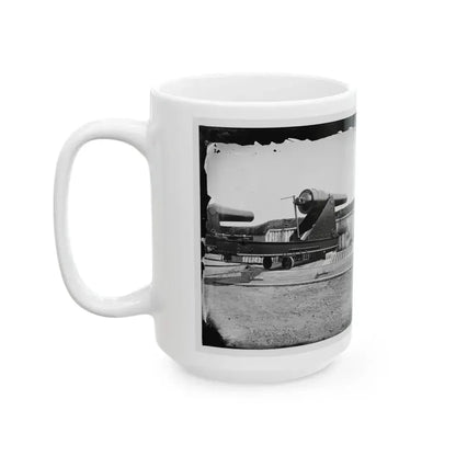 Alexandria, Virginia (Vicinity). 200 Pdr. Parrott Rifle Gun In Battery Rodgers (U.S. Civil War) White Coffee Mug - Go Mug Yourself