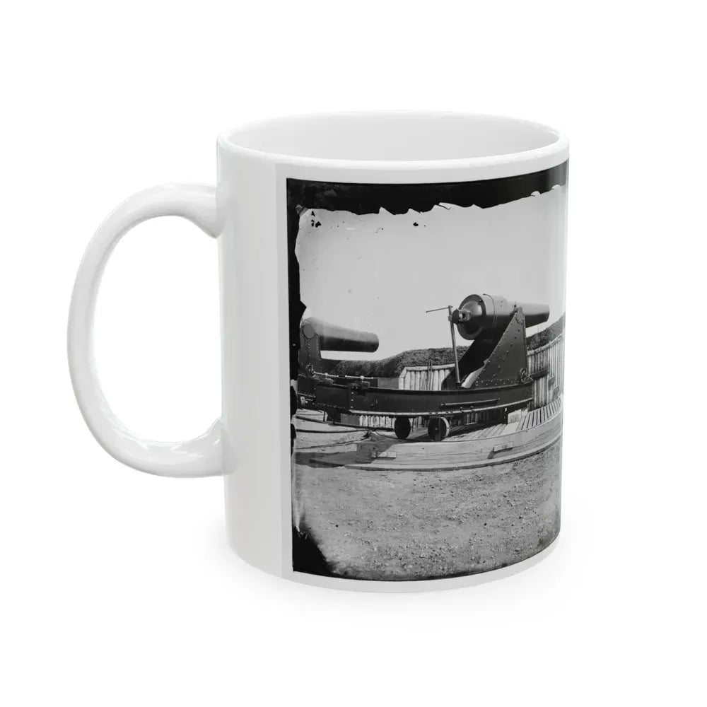 Alexandria, Virginia (Vicinity). 200 Pdr. Parrott Rifle Gun In Battery Rodgers (U.S. Civil War) White Coffee Mug - Go Mug Yourself