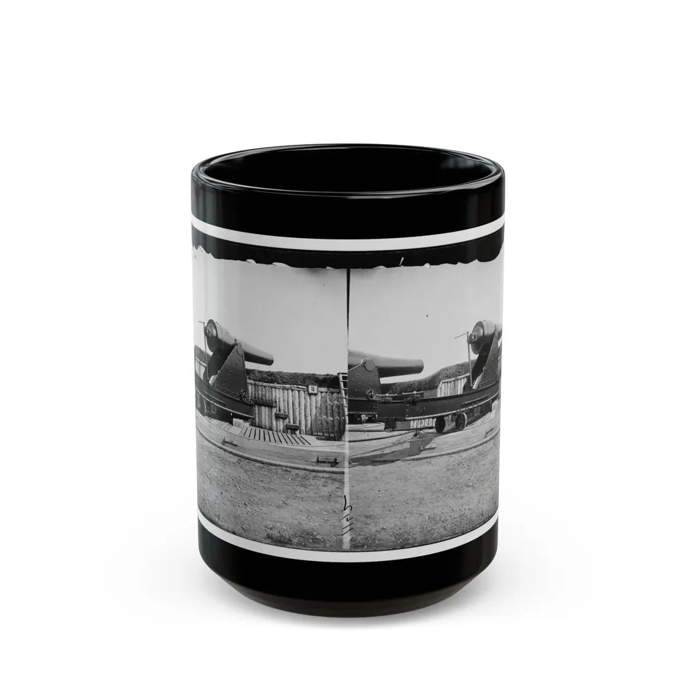 Alexandria, Virginia (Vicinity). 200 Pdr. Parrott Rifle Gun In Battery Rodgers (U.S. Civil War) Black Coffee Mug-15oz-Go Mug Yourself