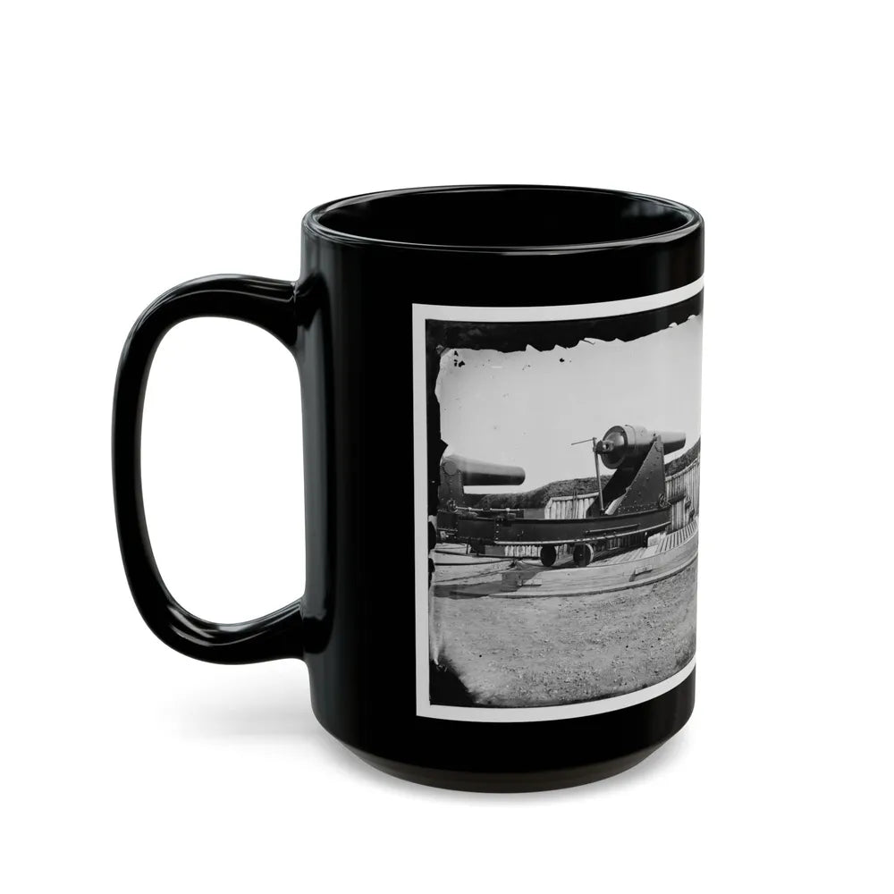 Alexandria, Virginia (Vicinity). 200 Pdr. Parrott Rifle Gun In Battery Rodgers (U.S. Civil War) Black Coffee Mug-Go Mug Yourself