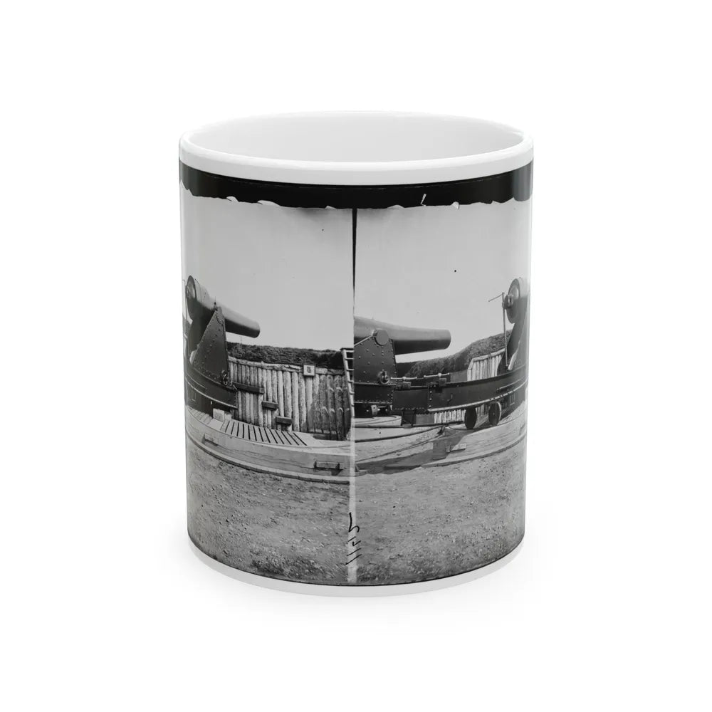 Alexandria, Virginia (Vicinity). 200 Pdr. Parrott Rifle Gun In Battery Rodgers (U.S. Civil War) White Coffee Mug-11oz-Go Mug Yourself