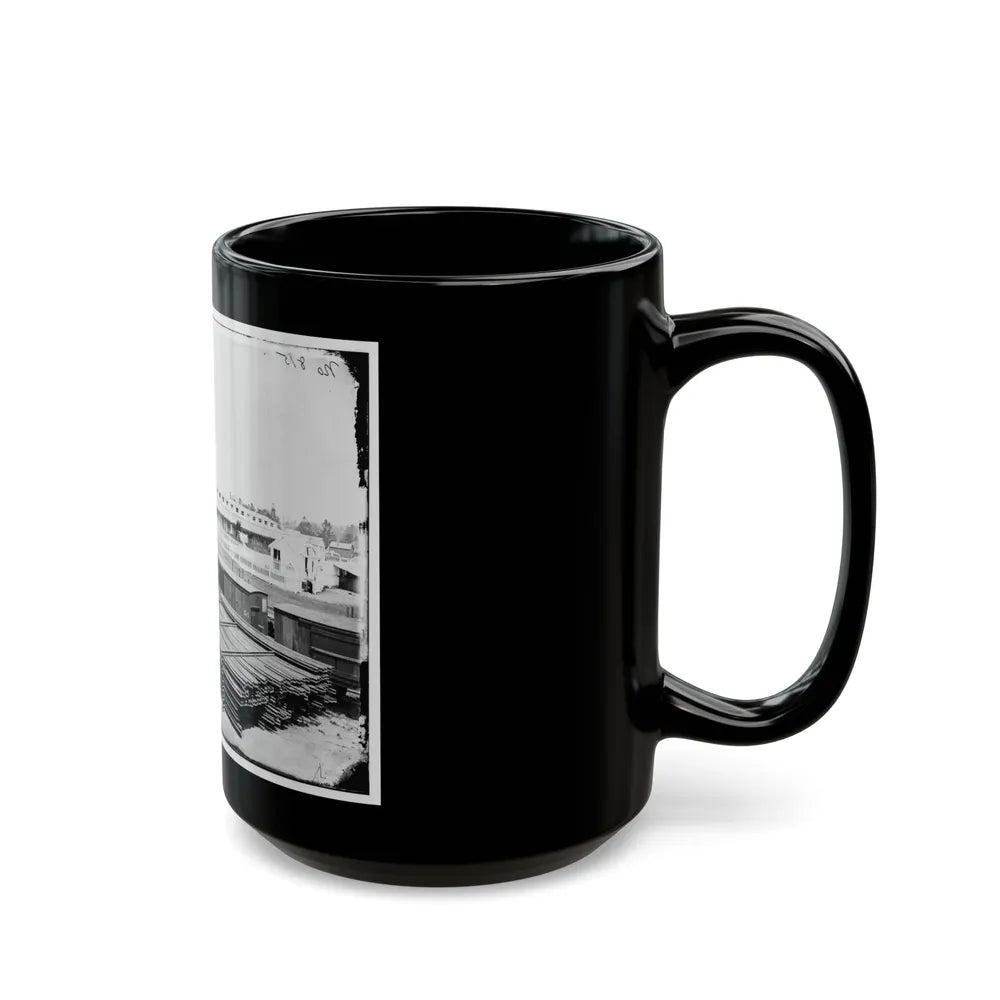 Alexandria, Virginia. Soldiers' Rest. (Railroad Boxcars Shown In Foreground) (U.S. Civil War) Black Coffee Mug-Go Mug Yourself