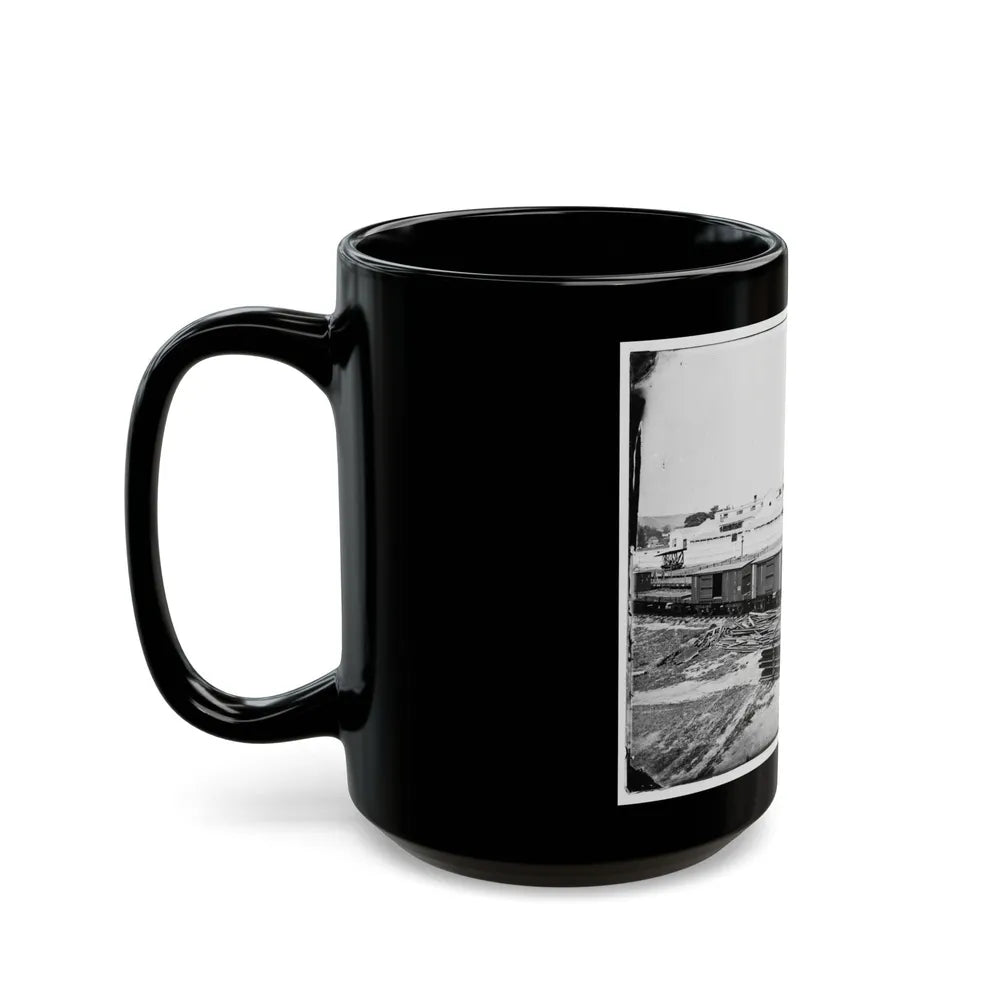 Alexandria, Virginia. Soldiers' Rest. (Railroad Boxcars Shown In Foreground) (U.S. Civil War) Black Coffee Mug-Go Mug Yourself