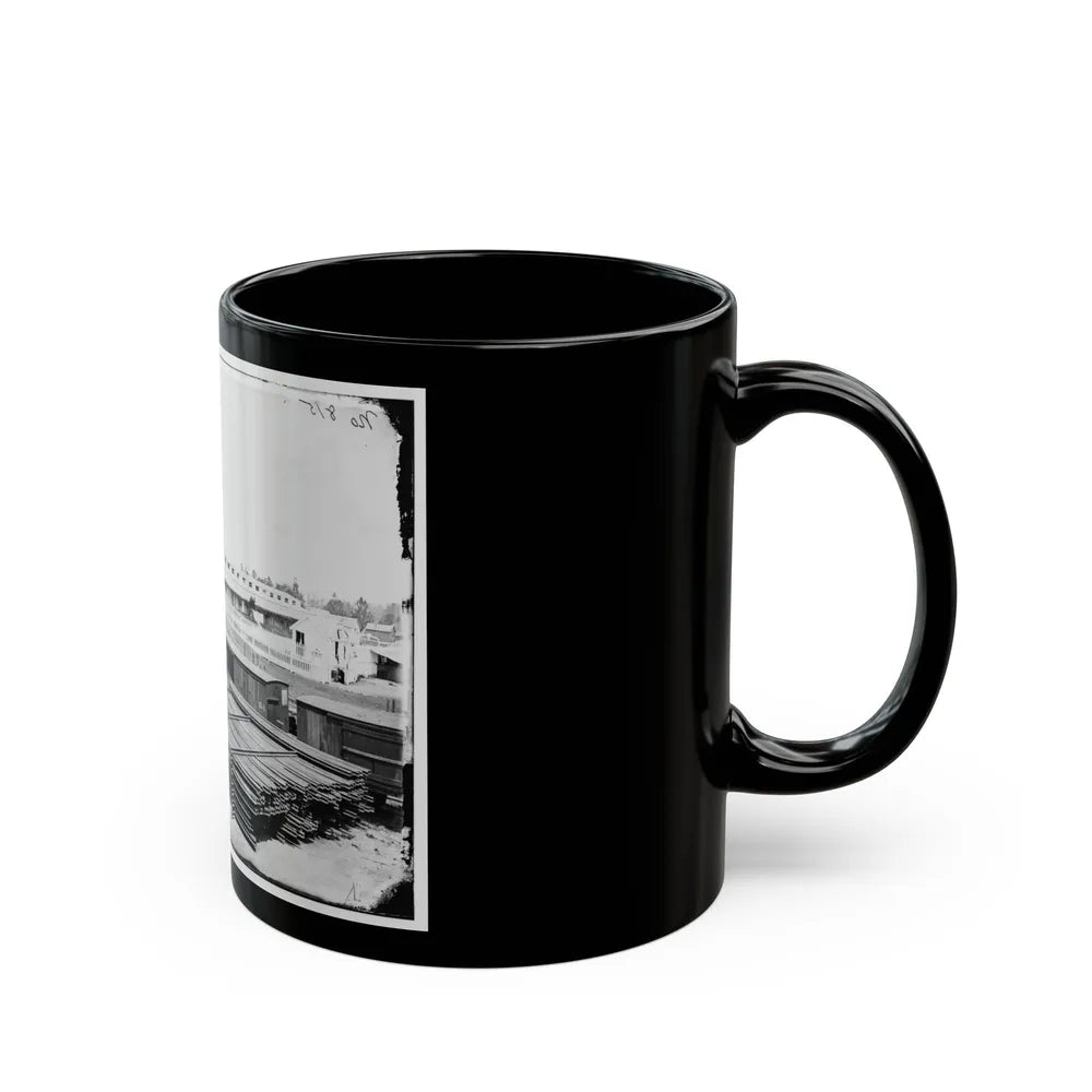 Alexandria, Virginia. Soldiers' Rest. (Railroad Boxcars Shown In Foreground) (U.S. Civil War) Black Coffee Mug-Go Mug Yourself