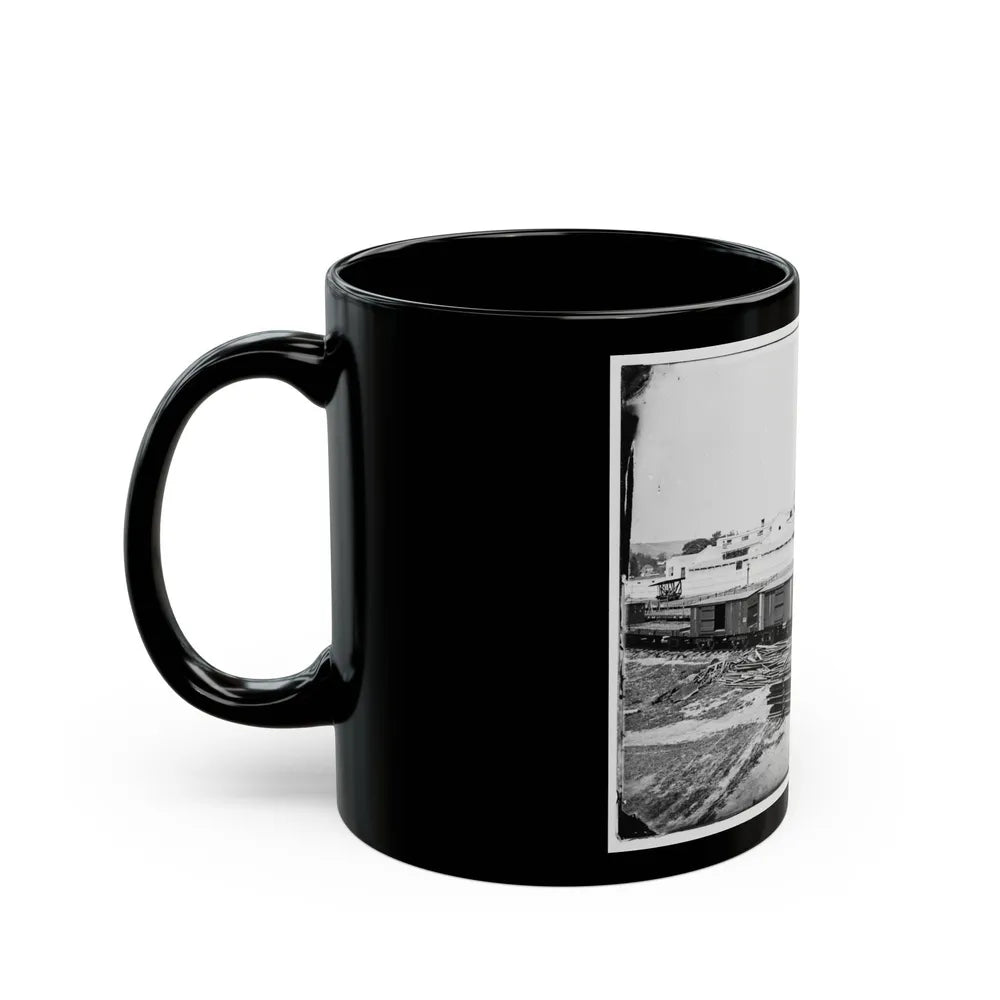 Alexandria, Virginia. Soldiers' Rest. (Railroad Boxcars Shown In Foreground) (U.S. Civil War) Black Coffee Mug-Go Mug Yourself