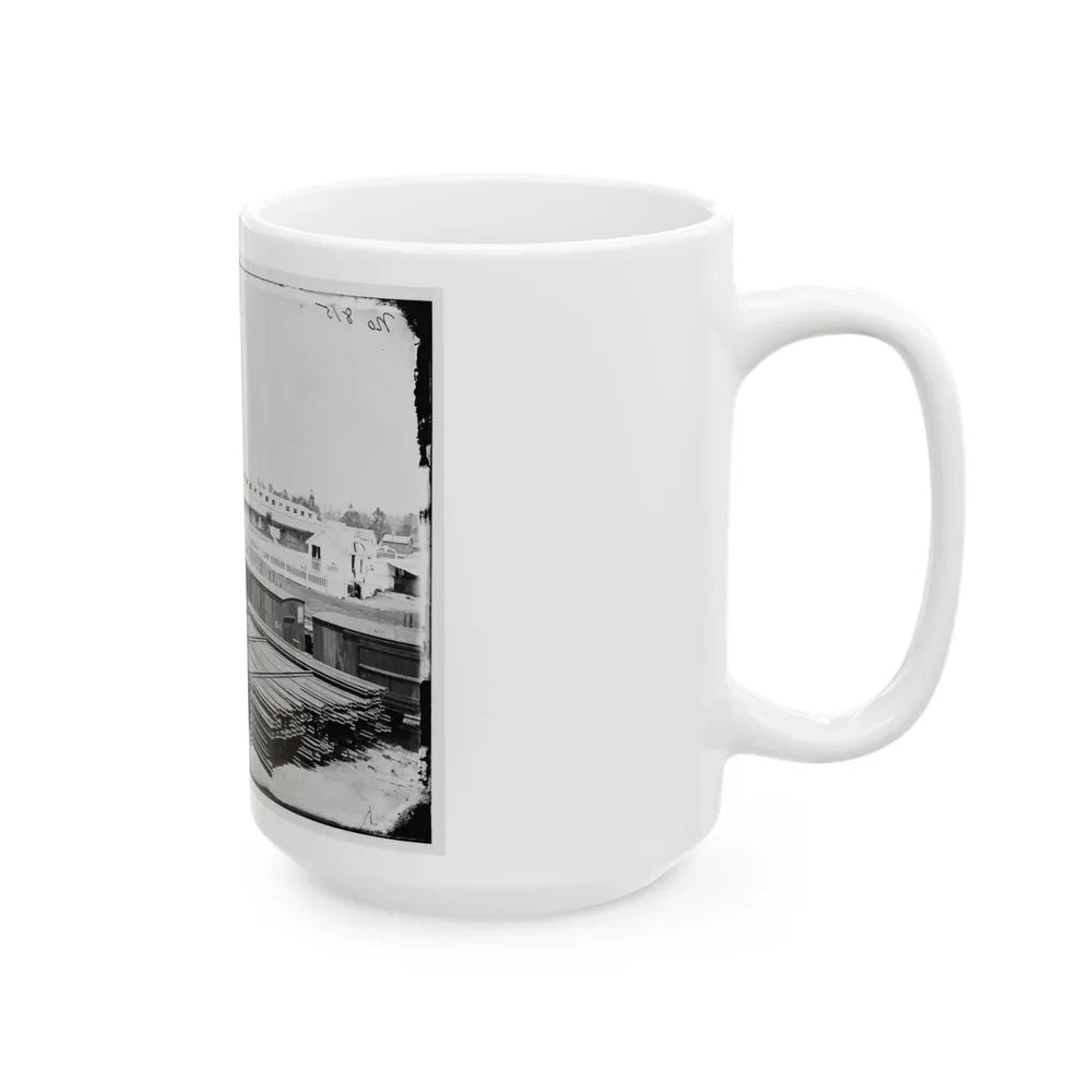 Alexandria, Virginia. Soldiers' Rest. (Railroad Boxcars Shown In Foreground) (U.S. Civil War) White Coffee Mug-Go Mug Yourself