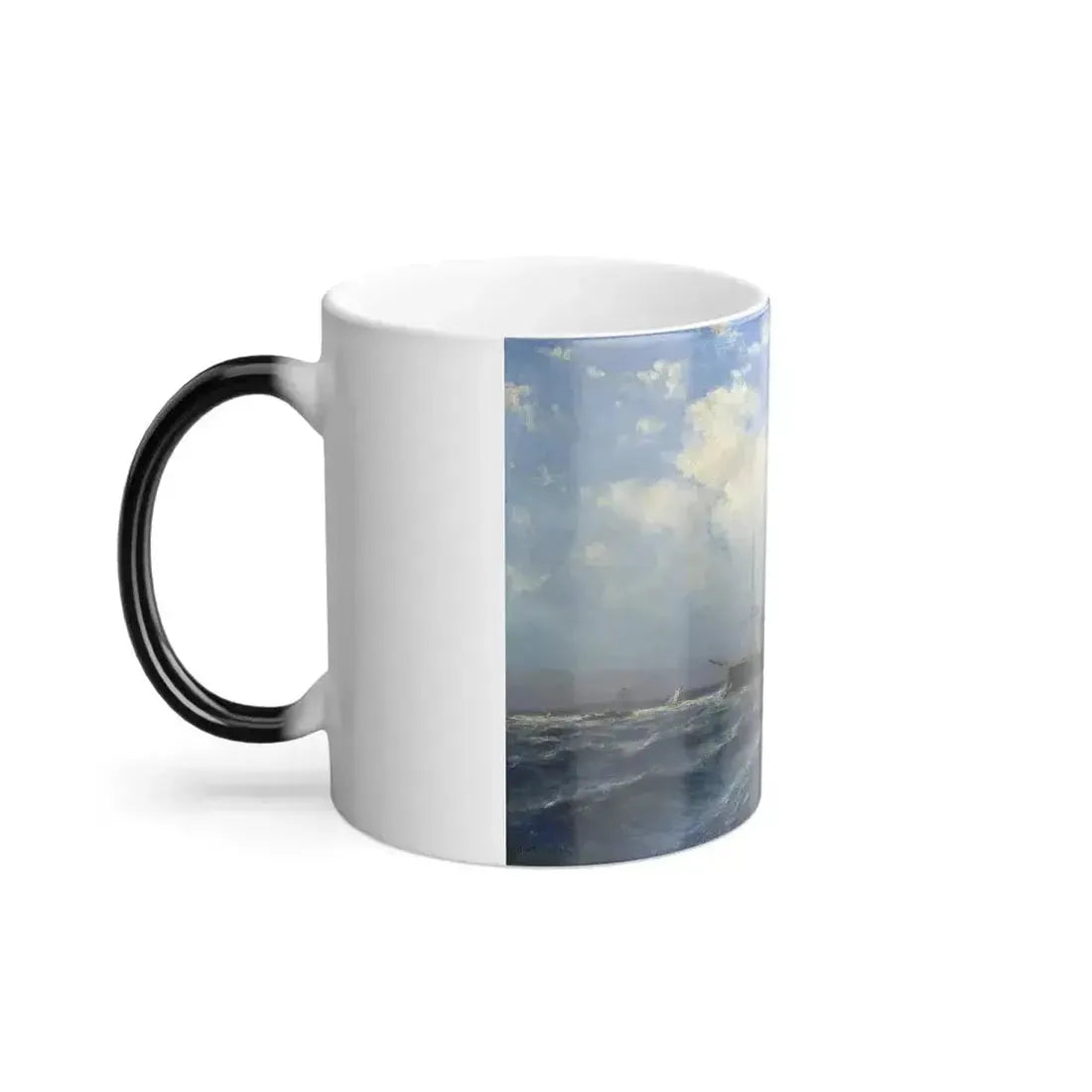 Alexei Bogoliubov (1824-1896) Taking the Pilots on Board - Oil on Canvas - Color Changing Mug 11oz - Go Mug Yourself