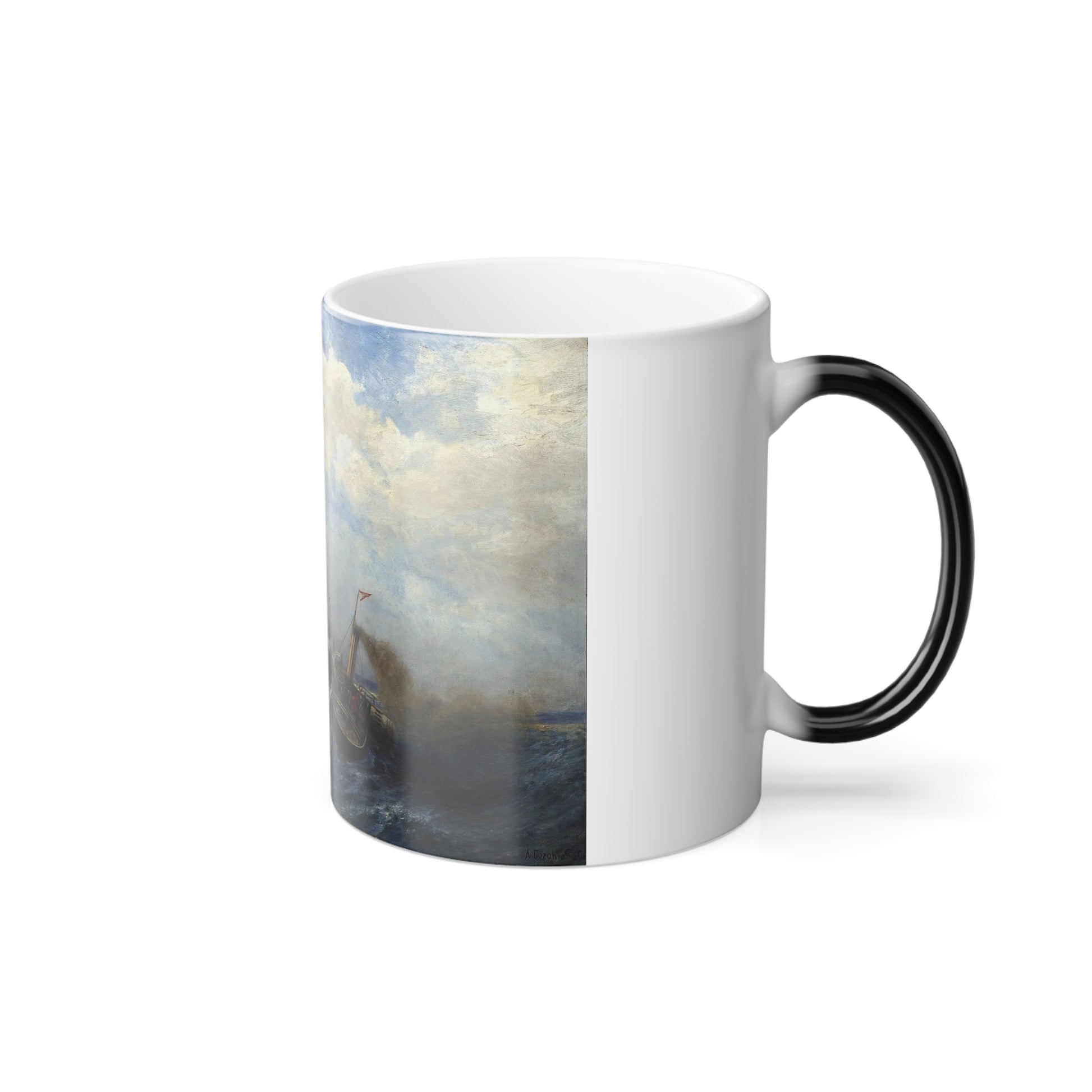 Alexei Bogoliubov (1824-1896) Taking the Pilots on Board - Oil on Canvas - Color Changing Mug 11oz-Go Mug Yourself