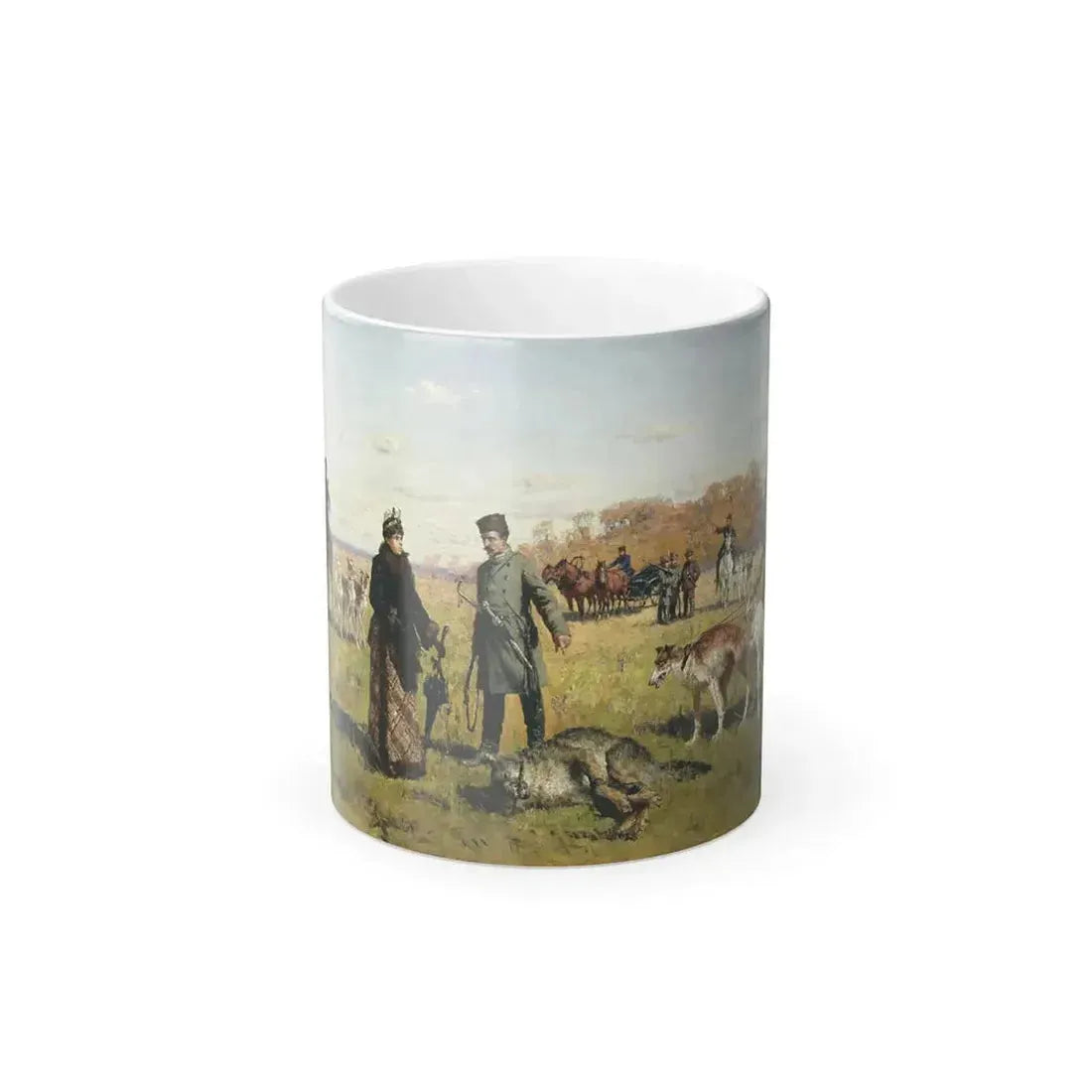 Alexei Kivshenko (1851-1895)  A Wolf Caught Alive - Color Changing Mug 11oz 11oz - Go Mug Yourself