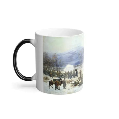 Alexei Kivshenko (1851-1895)  Battle of Shipka-Sheinovo, December 28, 1877 - Color Changing Mug 11oz - Go Mug Yourself