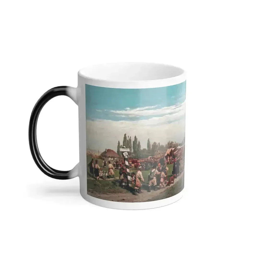 Alexei Kivshenko (1851-1895)  Fair in the Ukraine - Color Changing Mug 11oz - Go Mug Yourself