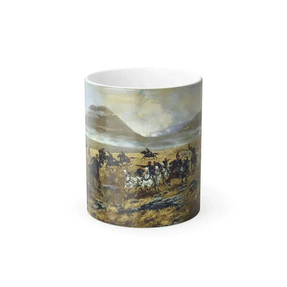 Alexei Kivshenko (1851-1895) Nizhny Novgorod Dragoons Pursuing the Turks on the road to Kars during the -0 - Color Changing Mug 11oz 11oz - Go Mug Yourself