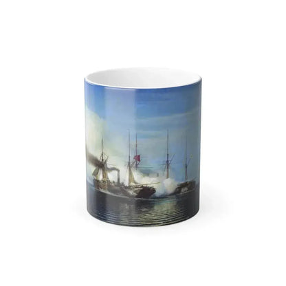 Alexei Petrovich Bogoliubov (1824-1896) Russian frigate Vladimir captures Turkish steam frigate Pervaz B-0 - Color Changing Mug 11oz 11oz - Go Mug Yourself