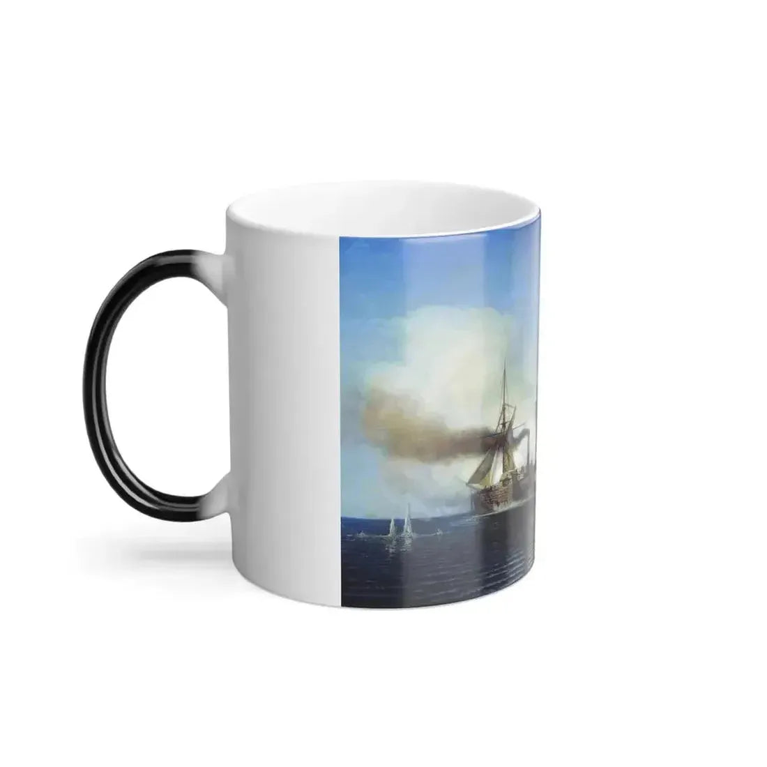 Alexei Petrovich Bogoliubov (1824-1896) Russian frigate Vladimir captures Turkish steam frigate Pervaz B-0 - Color Changing Mug 11oz - Go Mug Yourself