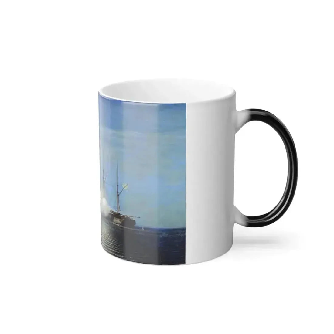 Alexei Petrovich Bogoliubov (1824-1896) Russian frigate Vladimir captures Turkish steam frigate Pervaz B-0 - Color Changing Mug 11oz - Go Mug Yourself