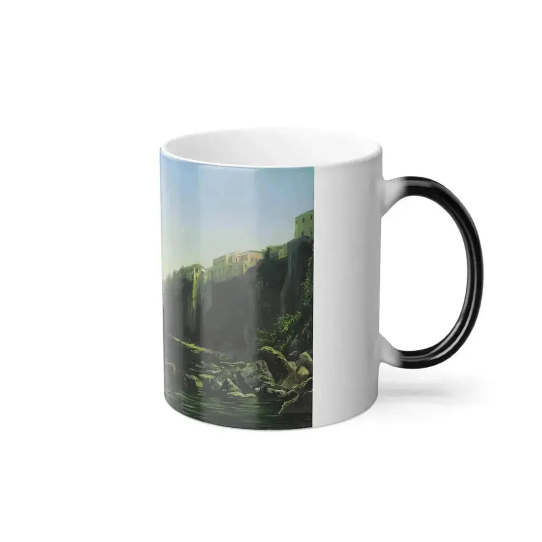 Alexei Petrovich Bogoliubov (1824-1896) Seashore (Sorrento) - Oil on Canvas 1850 - Color Changing Mug 11oz - Go Mug Yourself