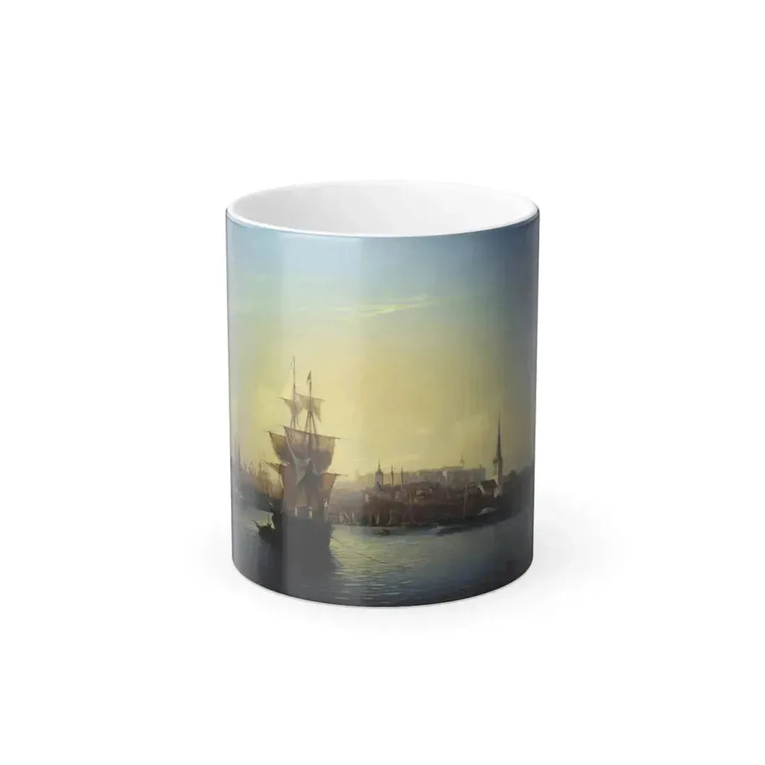 Alexei Petrovich Bogoliubov (1824-1896) Tallinn harbor - Oil on Canvas 1853 - Color Changing Mug 11oz 11oz - Go Mug Yourself