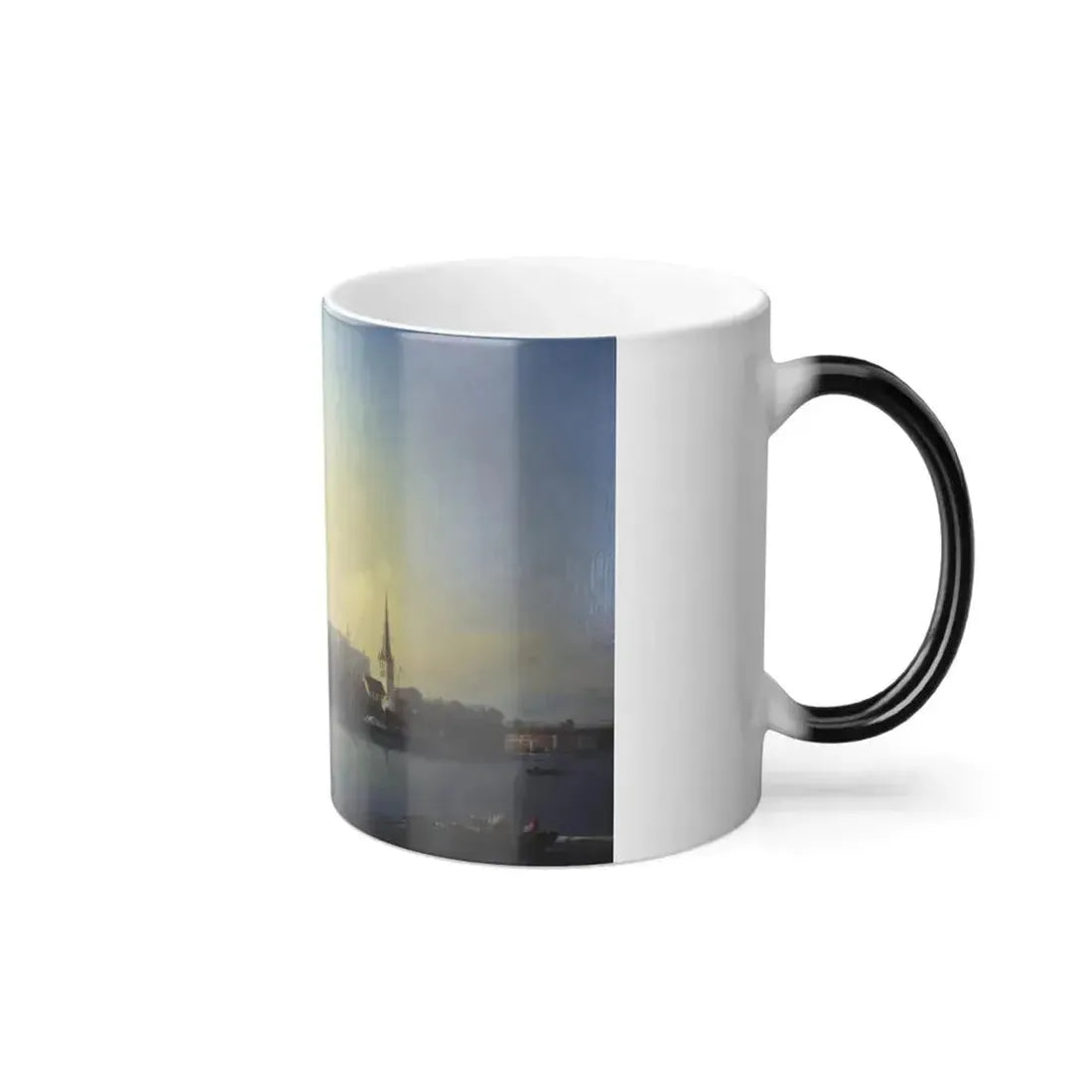 Alexei Petrovich Bogoliubov (1824-1896) Tallinn harbor - Oil on Canvas 1853 - Color Changing Mug 11oz - Go Mug Yourself