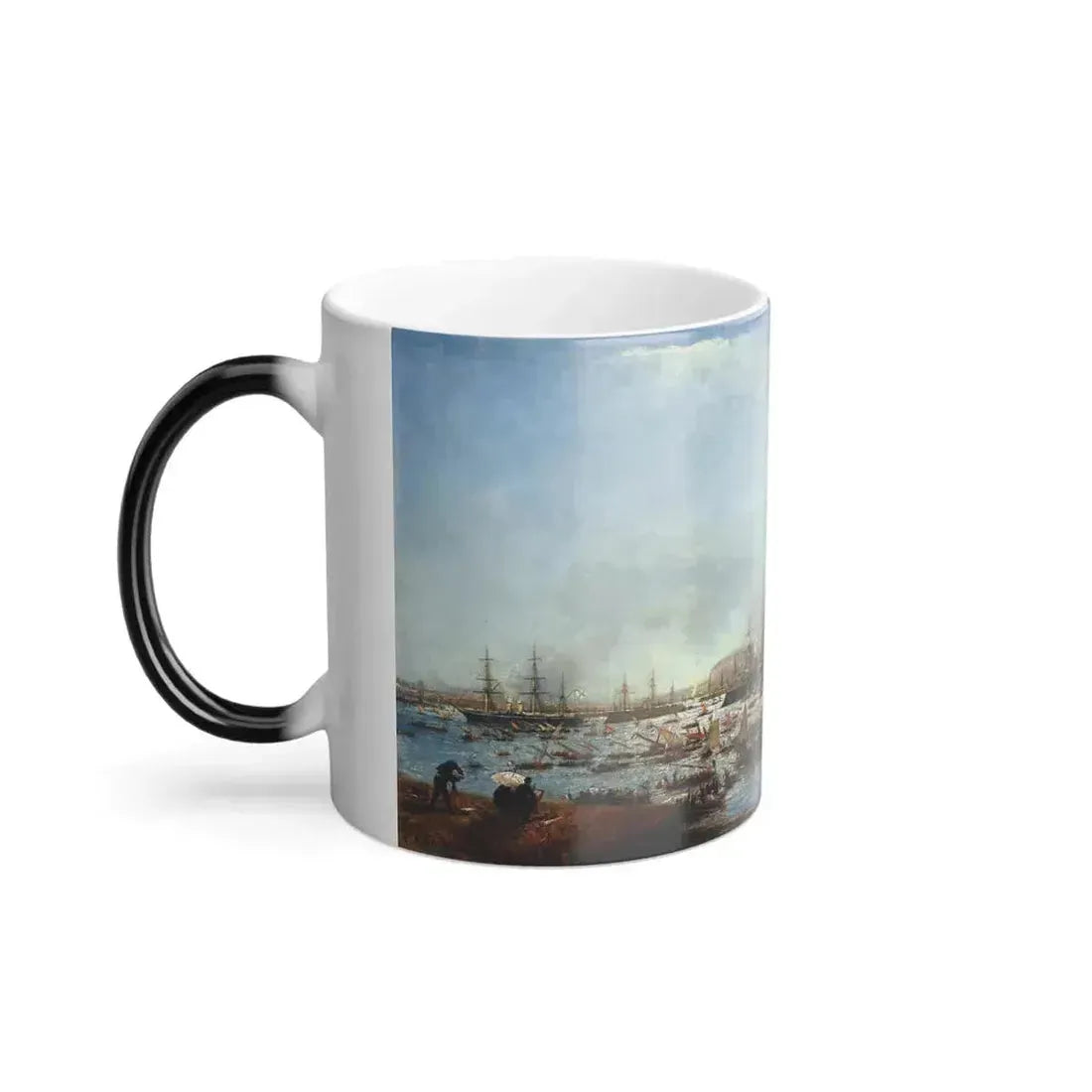 Alexei Petrovich Bogoliubov (1824-1896) The Entrance of the Russian Fleet into Toulon Harbour - Oil on C-0 - Color Changing Mug 11oz - Go Mug Yourself
