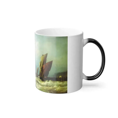 Alexey Petrovich Bogolyubov (1824-1896) Fishing vessel in a storm in the harbor of Saint Valery in Caux -0 - Color Changing Mug 11oz - Go Mug Yourself