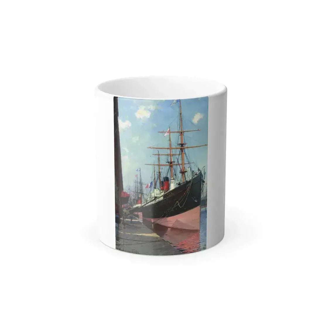 Alexey Petrovich Bogolyubov (1824-1896) French ships in Le Havre - Oil on Wood 1880-90 - Color Changing Mug 11oz 11oz - Go Mug Yourself