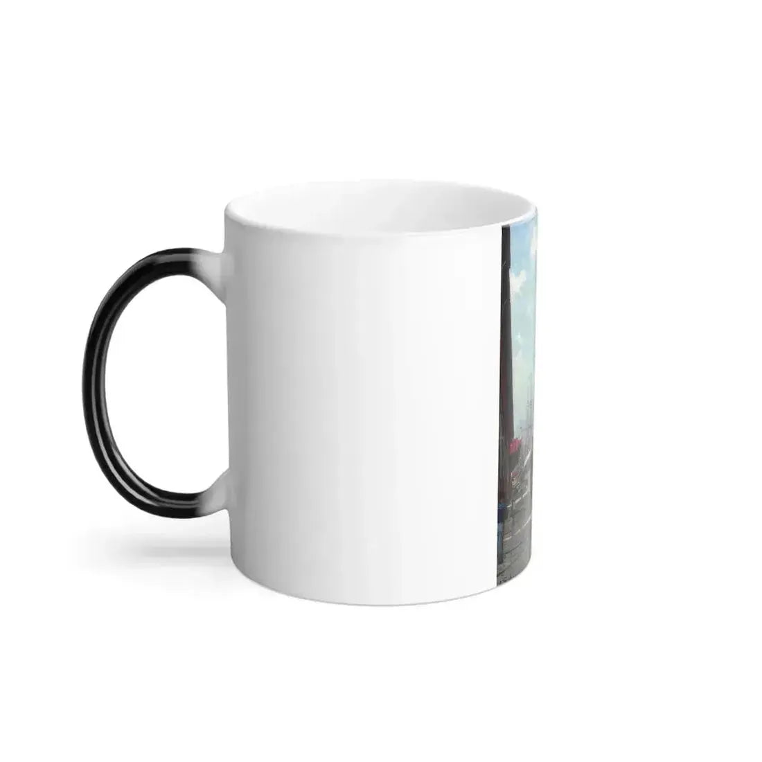 Alexey Petrovich Bogolyubov (1824-1896) French ships in Le Havre - Oil on Wood 1880-90 - Color Changing Mug 11oz - Go Mug Yourself