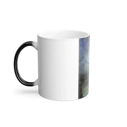 Alexey Petrovich Bogolyubov (1824-1896) Moonlit Night on the Neva River, near the Exchange - Oil on Wood-0 - Color Changing Mug 11oz - Go Mug Yourself