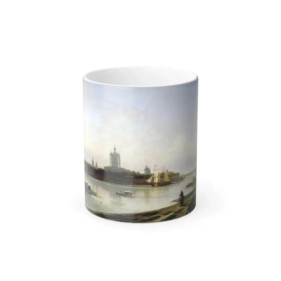 Alexey Petrovich Bogolyubov (1824-1896) Smolny Convent from the Great Ohta - Oil on Canvas 1870 - Color Changing Mug 11oz 11oz - Go Mug Yourself