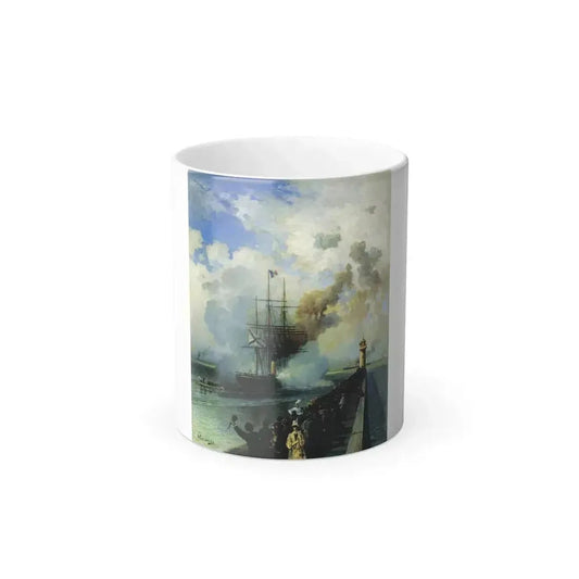 Alexey Petrovich Bogolyubov (1824-1896) The Frigate %22Rogue%22 - Oil on Canvas 1870 - Color Changing Mug 11oz 11oz - Go Mug Yourself
