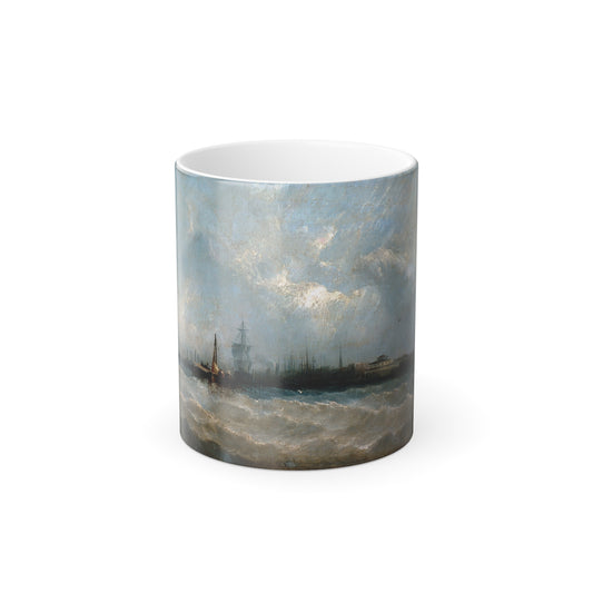 Alfred Copestick (c1837-1859) New York from the Harbor Showing the Battery and Castle Garden - Oil on C-0 - Color Changing Mug 11oz-11oz-Go Mug Yourself