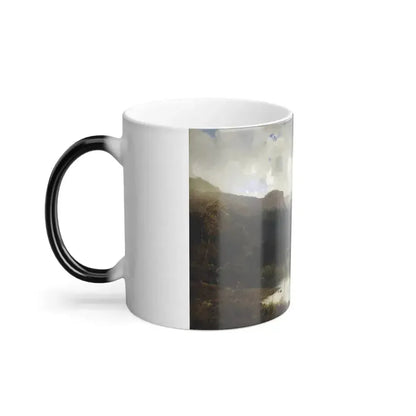 Alfred de Breanski (1852-1928) A Quiet Loch - Oil on Canvas - Color Changing Mug 11oz - Go Mug Yourself