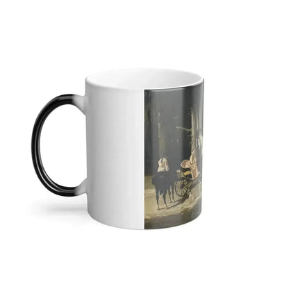 Alfred de Dreux (1810-1860) Portrait of Mr and Mrs Mosselman and Their Two Daughters - Oil on canvas 1848 - Color Changing Mug 11oz - Go Mug Yourself