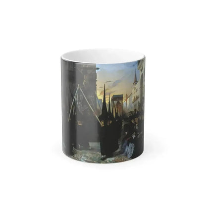 Alfred Dehodencq (1822-1882) A Confraternity in Procession along Calle Geneva - Oil on canvas 1851 - Color Changing Mug 11oz 11oz - Go Mug Yourself