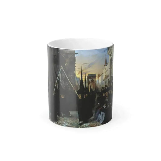 Alfred Dehodencq (1822-1882) A Confraternity in Procession along Calle Geneva - Oil on canvas 1851 - Color Changing Mug 11oz 11oz - Go Mug Yourself