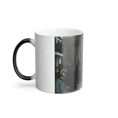 Alfred Dehodencq (1822-1882) A Confraternity in Procession along Calle Geneva - Oil on canvas 1851 - Color Changing Mug 11oz - Go Mug Yourself