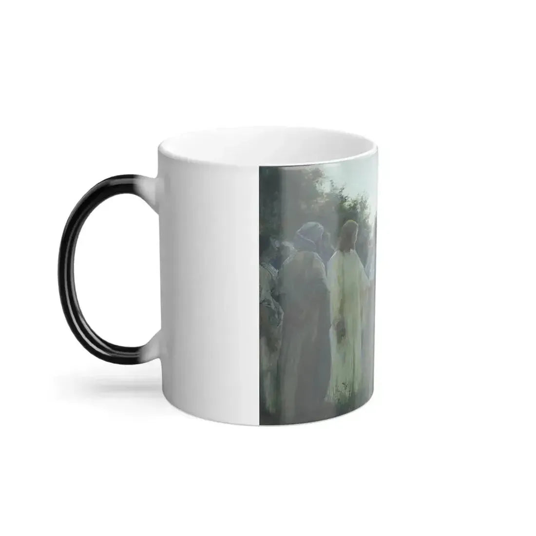 Alfred Edward Emslie (1848-1918) Christ with his disciples in a garden of flowers - Color Changing Mug 11oz - Go Mug Yourself