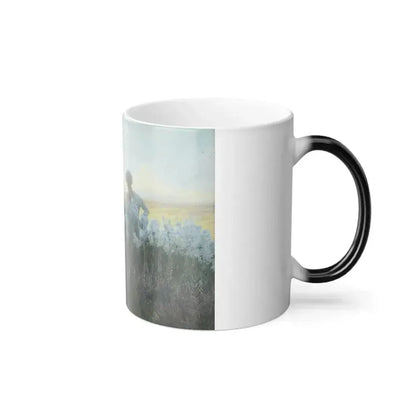 Alfred Edward Emslie (1848-1918) Christ with his disciples in a garden of flowers - Color Changing Mug 11oz - Go Mug Yourself