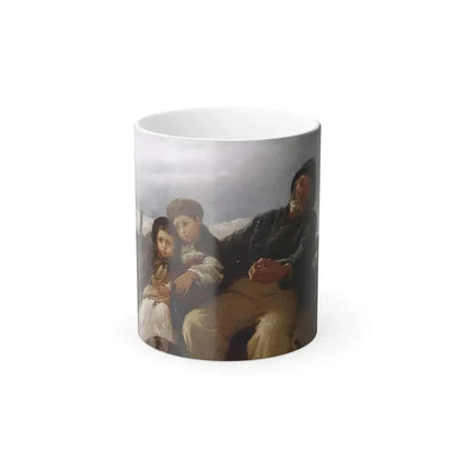 Alfred Edward Emslie (1848-1918) The Stormy Crossing - Color Changing Mug 11oz 11oz - Go Mug Yourself