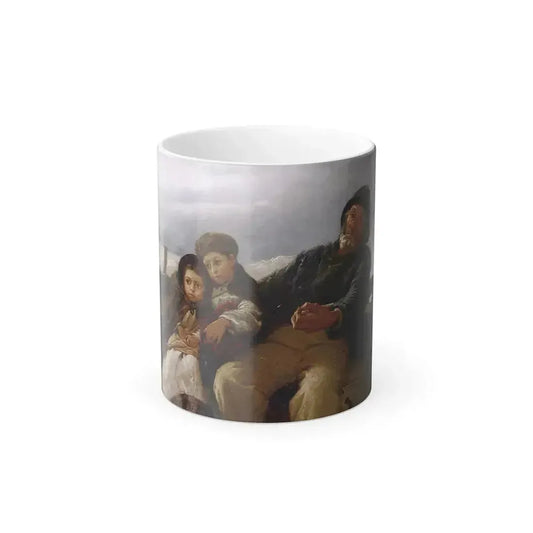 Alfred Edward Emslie (1848-1918) The Stormy Crossing - Color Changing Mug 11oz 11oz - Go Mug Yourself