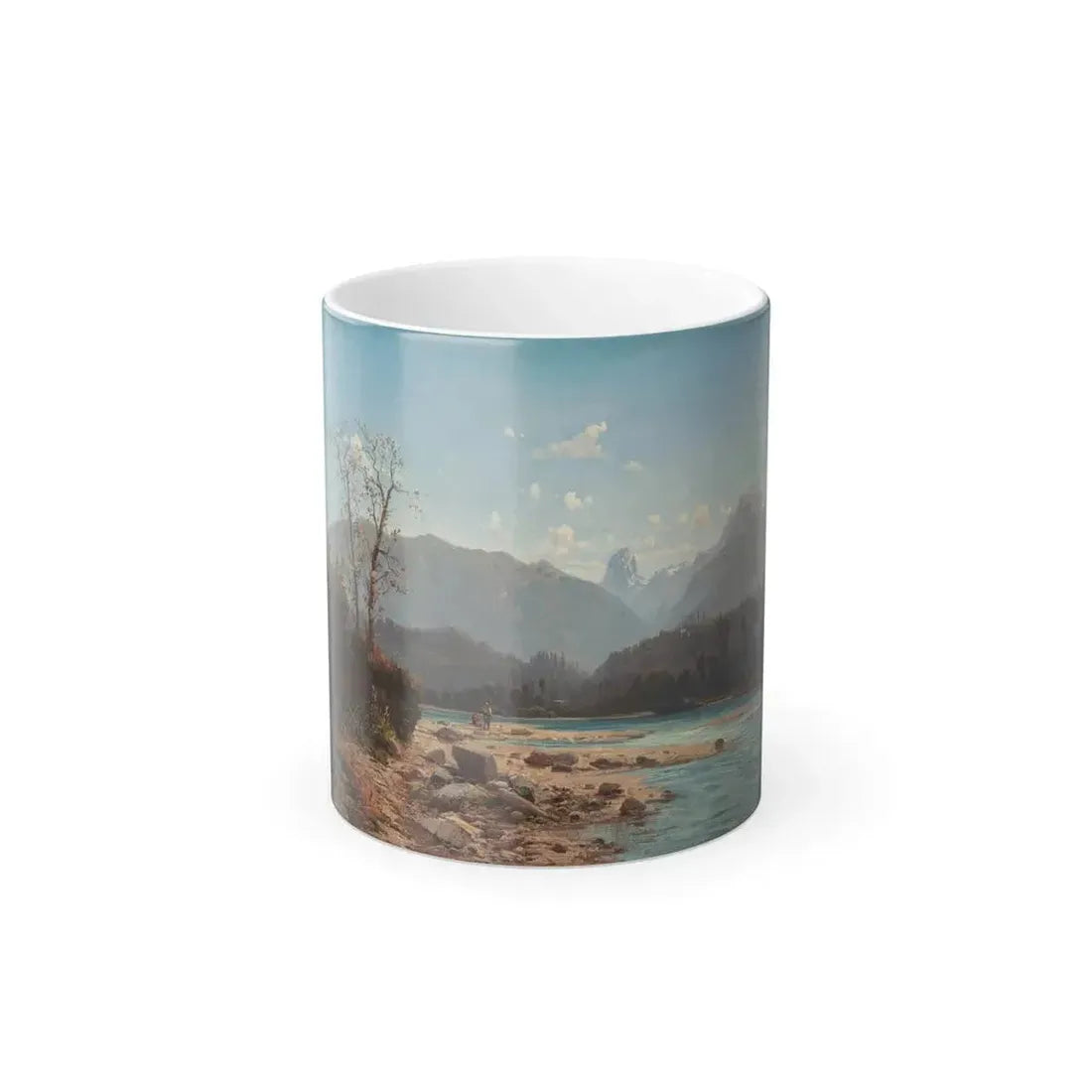 Alfred Godchaux (1835-1895) Fishing Scene in Savoy Mountains -1881 - Color Changing Mug 11oz Default Title 11oz - Go Mug Yourself