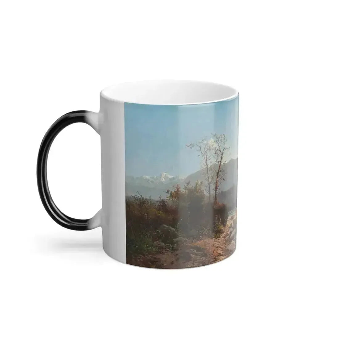 Alfred Godchaux (1835-1895) Fishing Scene in Savoy Mountains -1881 - Color Changing Mug 11oz - Go Mug Yourself