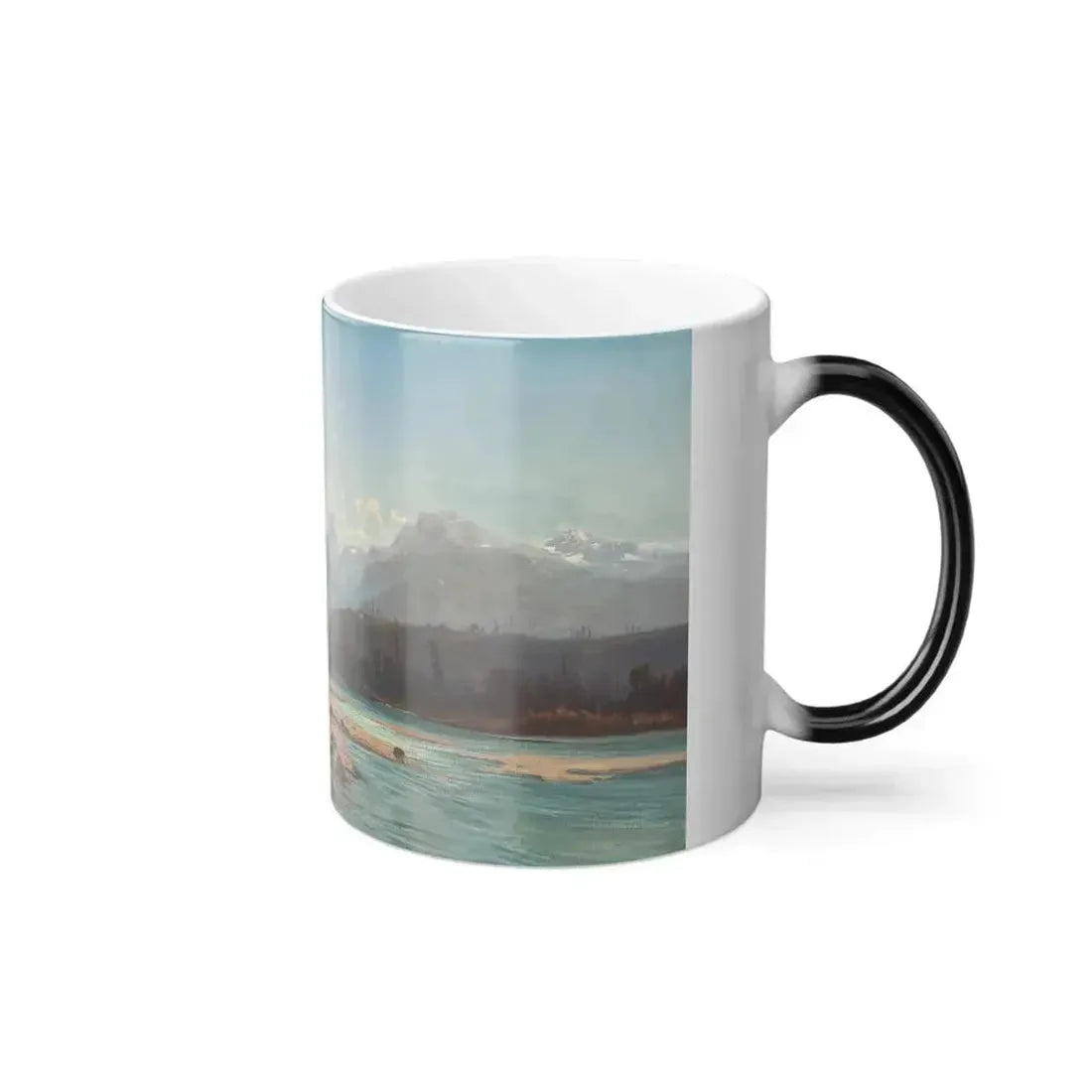 Alfred Godchaux (1835-1895) Fishing Scene in Savoy Mountains -1881 - Color Changing Mug 11oz - Go Mug Yourself