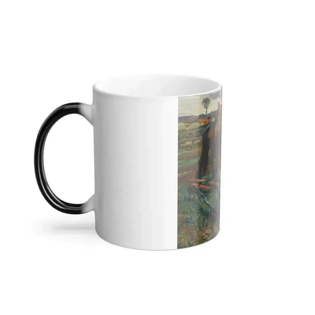 Alfred James Munnings (1878-1959) The Plough in Early Spring - Oil on canvas 1901 - Color Changing Mug 11oz - Go Mug Yourself