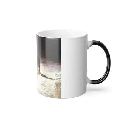 Alfred Wierusz-Kowalski (1849-1915) The Wolf - oil on canvas c1895 - Color Changing Mug 11oz - Go Mug Yourself